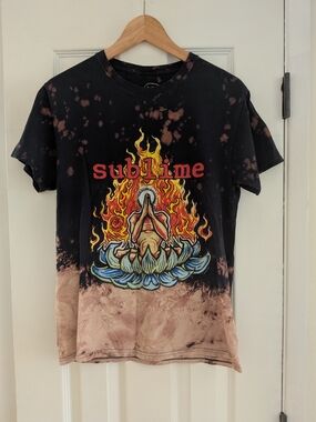 Sublime Bleached Short Sleeve Graphic T-Shirt Size Small 100% Cotton